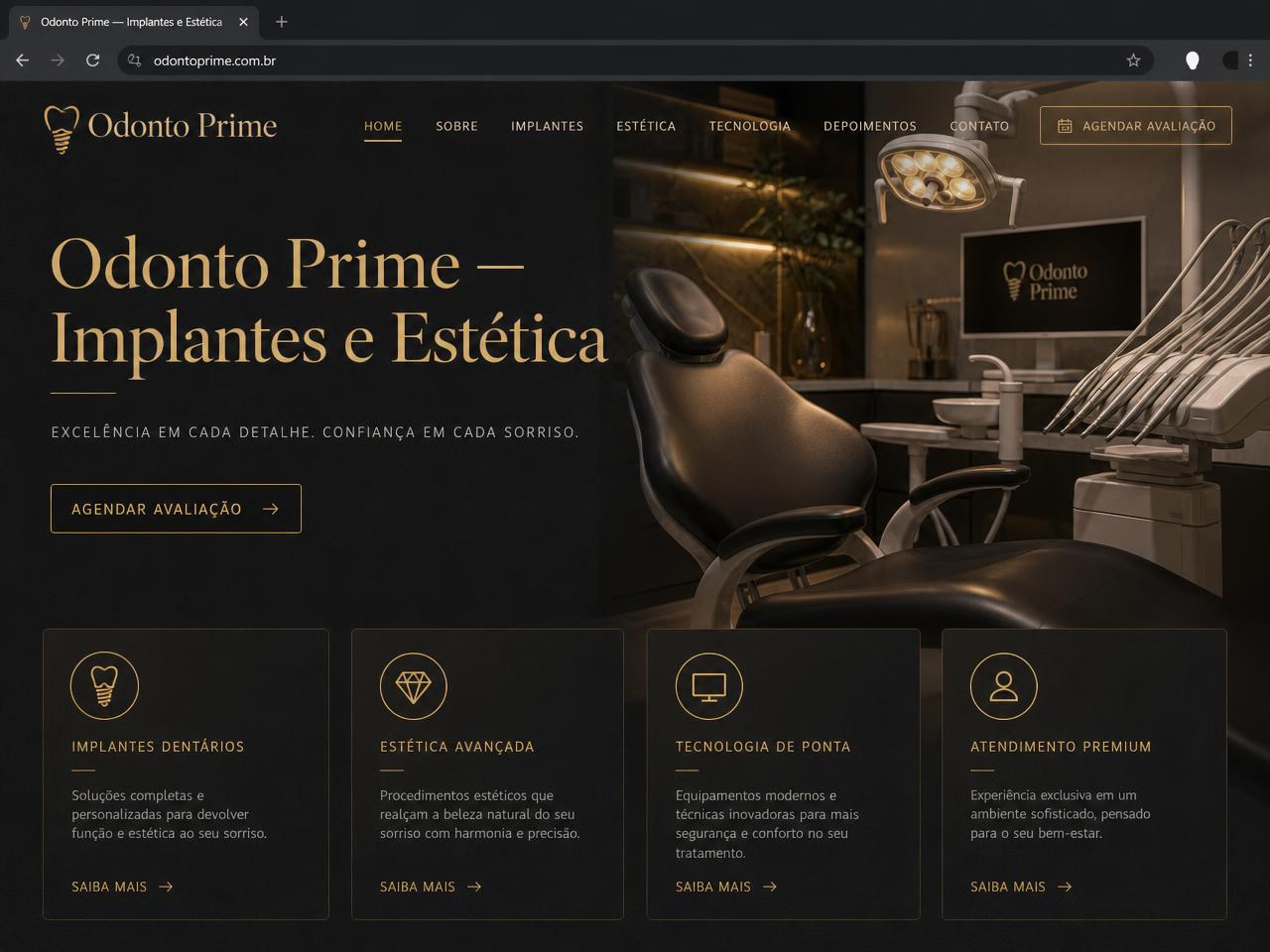 Site da Odonto Prime criado pela Posiciona Sites